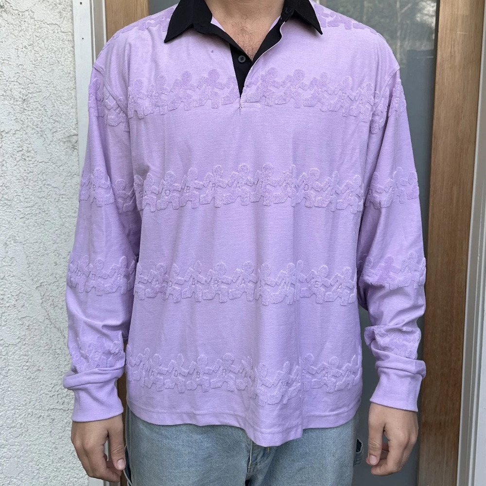 RUNNING MAN STRIPE RUGBY - LAVENDER